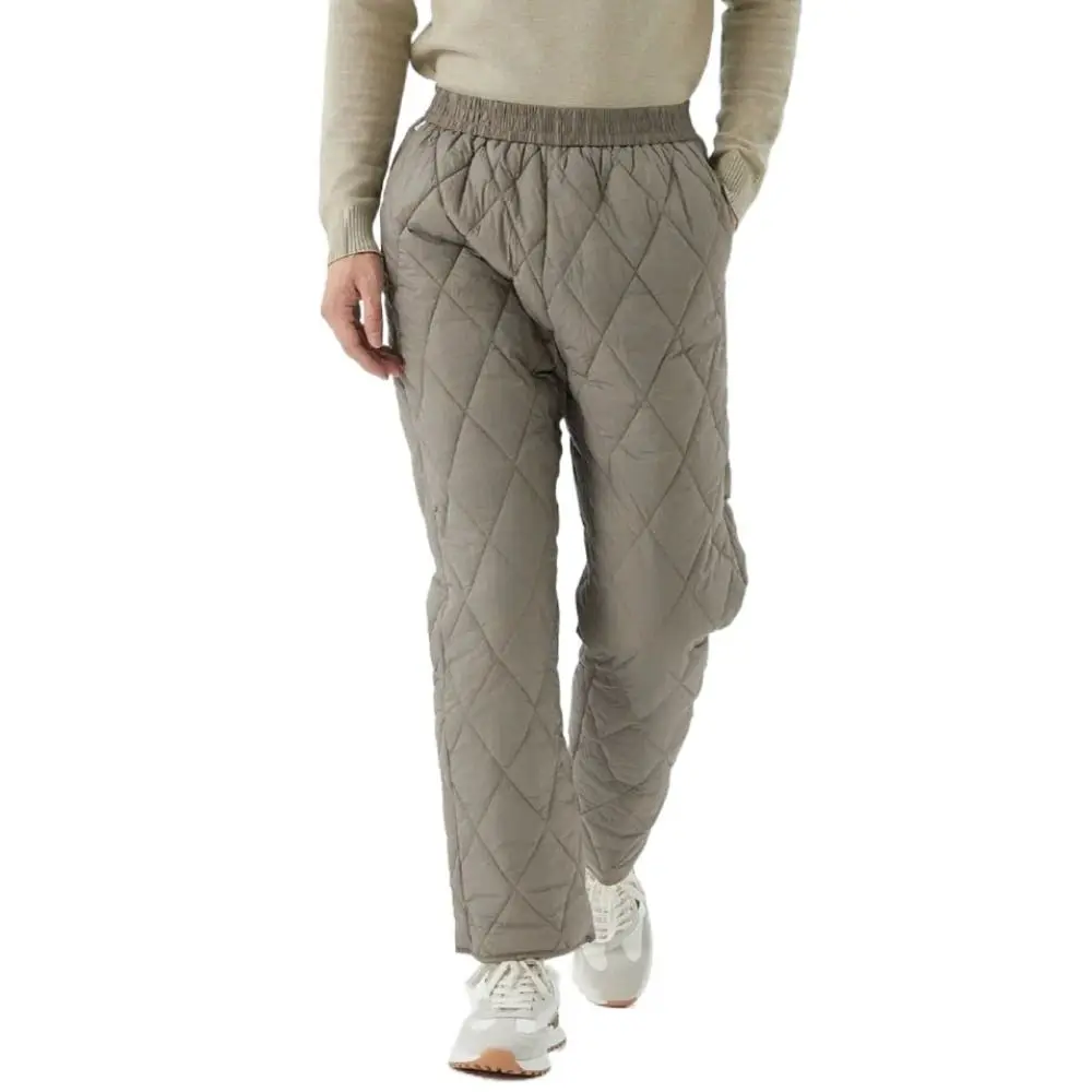 Vintage Elastic Warm Ultra-light Pants Simple Solid Basic Snow Pants Streetwear All Match Baggy Straight Trousers Men Women