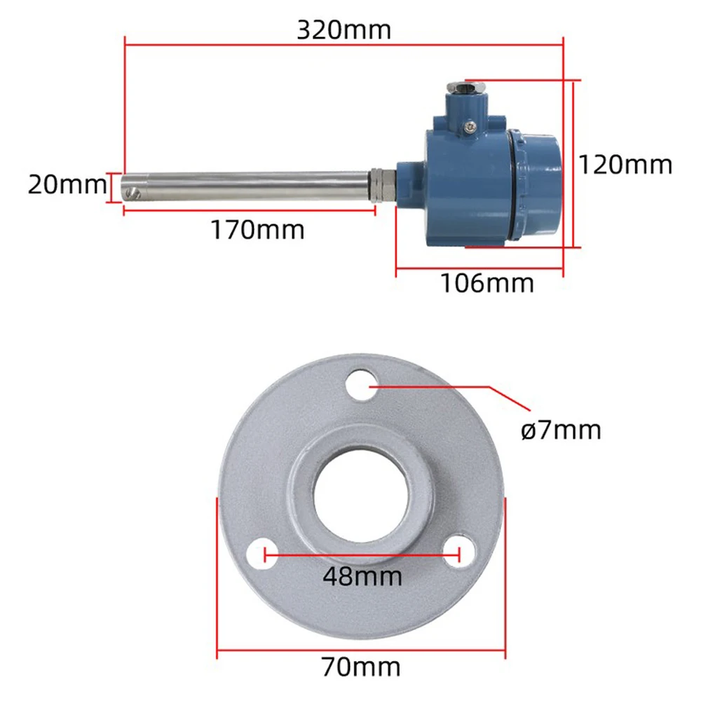 High Temperature Pipe Wind Speed Sensor Pipe Wind Monitor Transmitter Metal Protection LED Display Measuring Instrument