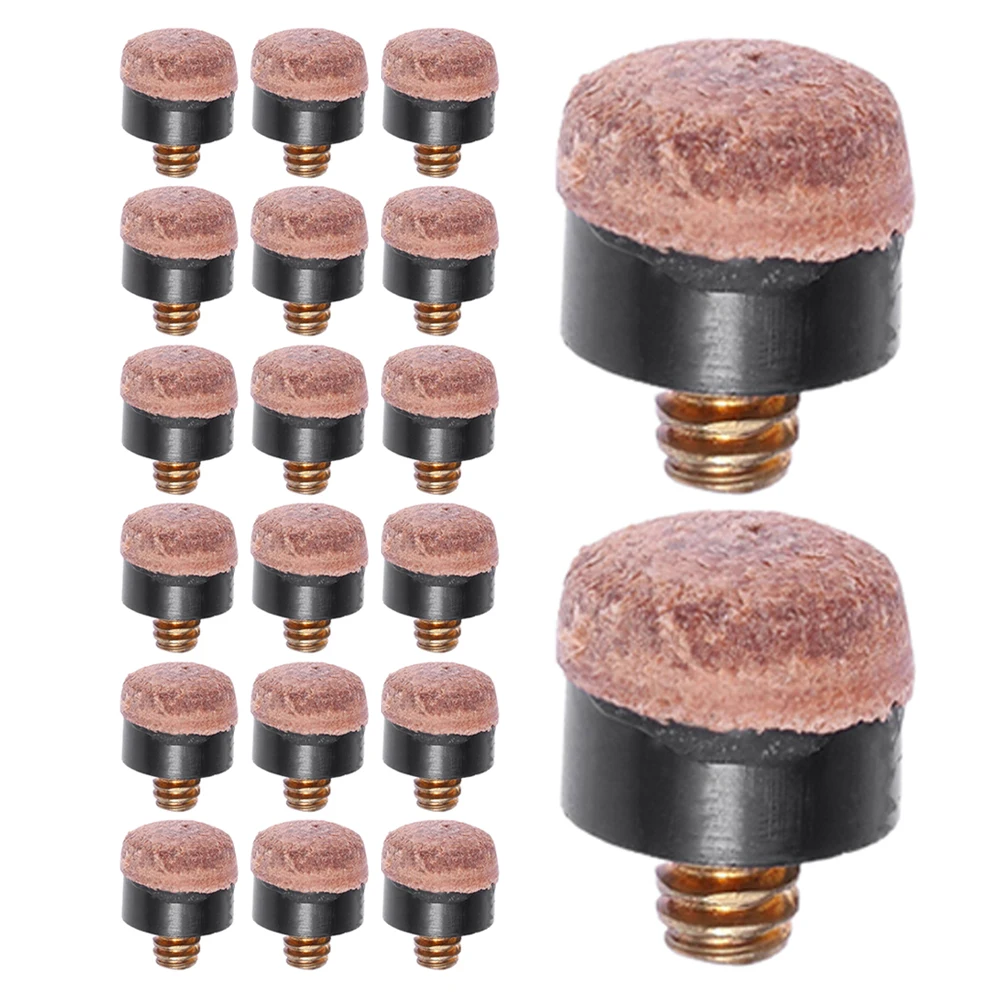 

20 Pcs Billiard Cue Tip Pool Stick Tips Kit Screw on Replacement Billiards Pu Poolstick
