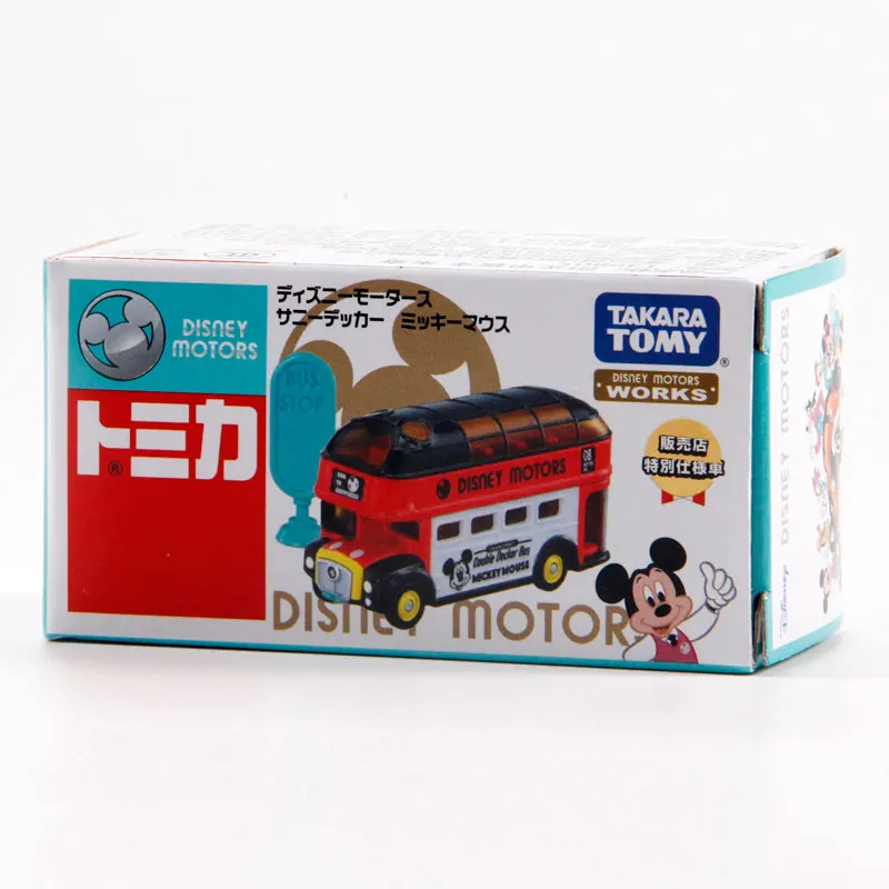Takara Tomy Genuine Disney Dream Star Mickey Sunny Decker Bus Mini Alloy Diecast Rare Collectible Vehicle Ornament