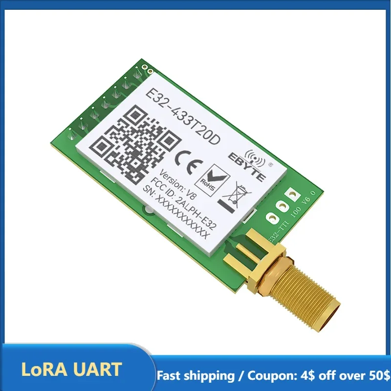 LoRA UART RF Module 433MHz 20dBm Long Range 3km Distance E32-433T20D V8 Transceiver Transmitter Receiver SMA-K Antenna