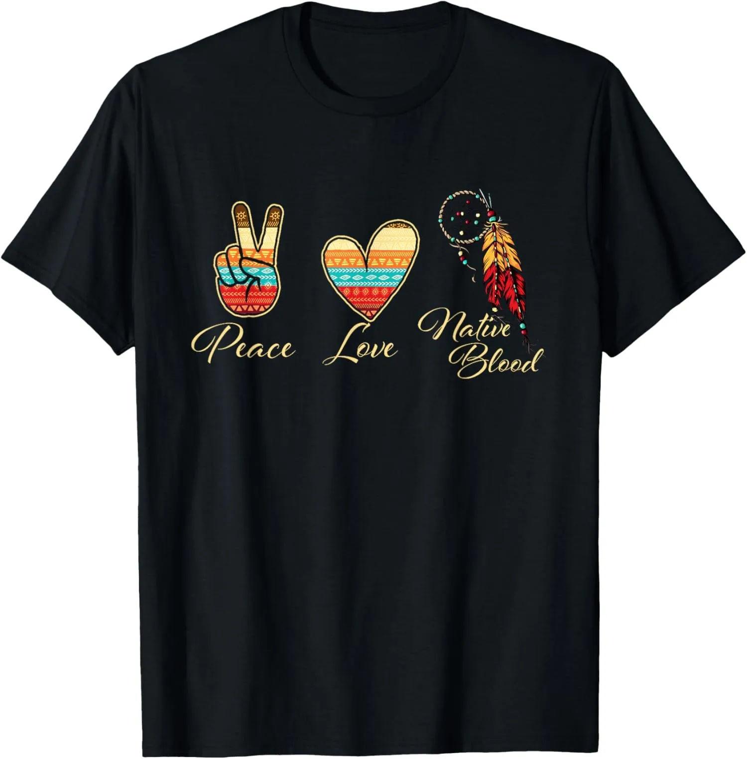 Peace Love Native Blood Indigenous People Homeland Unisex T-Shirt