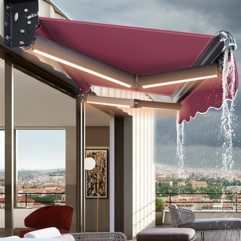 Outdoor light awning, retractable rainproof awning, electric awning, sun terrace