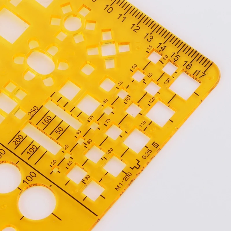 Professional Architectural Template Ruler Drawings Stencil Measuring Tool Supply QXNF