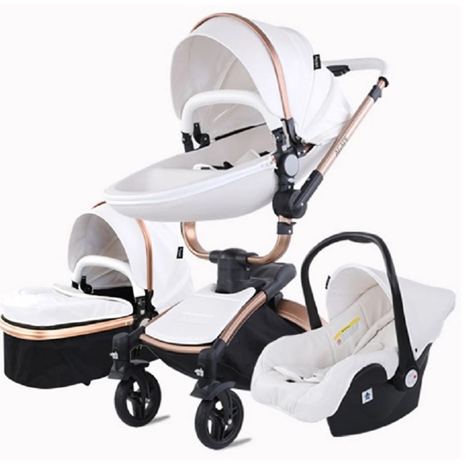 Kinderwagen 3-in-1 kinderwagen voor kinderwagen, pasgeboren babyaccessoires, luxe kinderwagen met hoog landschap voor 0-3 jaar oud