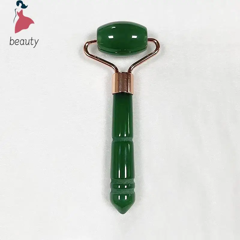 Gua Sha-masajeador de Jade Natural para la cara, rodillo para adelgazar, masajeador de una sola cabeza, herramienta para el cuidado de la piel