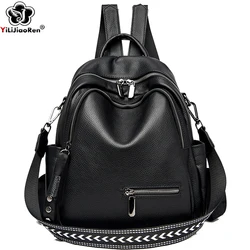 Woman Genuine Cow Leather Backpack Fashion Rucksack Ladies Bagpack Large Capacity Bookbag for Girls 100% Cowhide Knapsacks