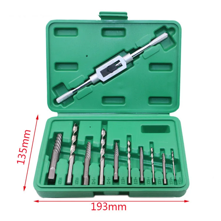 11PCS Set  3-10mm Damaged Screw Extractor Drill Bits Adjustable Tap Die Stud Stripped Screw Remover Tools Broken Speed Easy Out