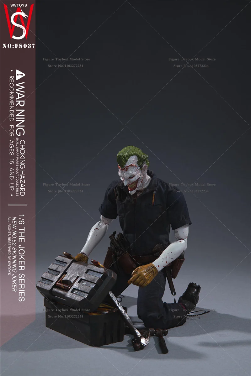 In Stock SWTOYS FS037 1/6 Scale Collectible Horror Joker Action Figure DC Series Villain Delicate Mini 12