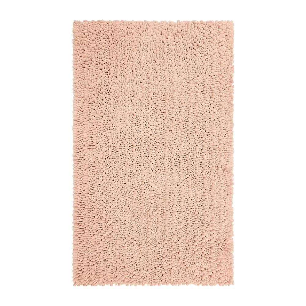 

Soft Chenille Bath Mat Blush 1'5" x 2' Luxe Plushness & Stain Resistance Grippy Latex Backing Casual Style & Earthy Tones