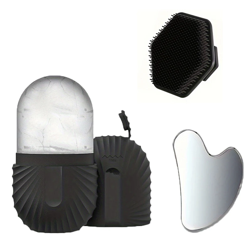 1/2/3 pièces rouleau de glace pour le visage ensemble de rouleaux de glace pour soins de la peau du visage, ensemble d'outils pour le visage GuaSha rouleau de Massage du visage contour de levage