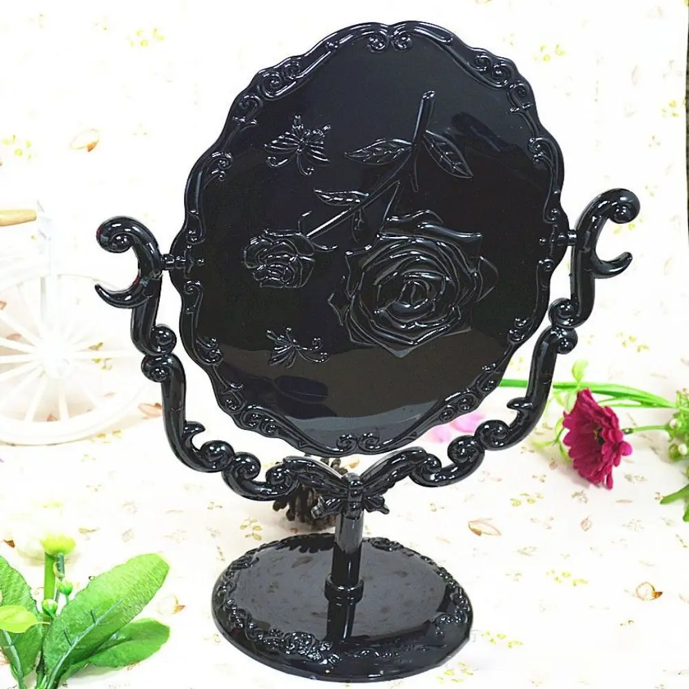 High Definition Black Butterfly Dressing Mirror European Style Rose Stand Rotation Makeup Mirror Rotatable Desktop Makeup Mirror