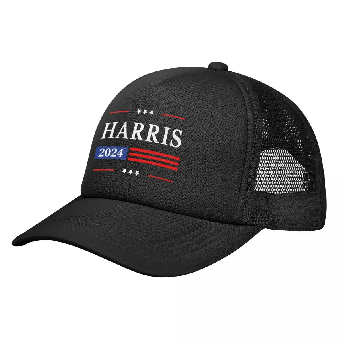 Kamala Harris-chapéu do camionista da malha, tampão de baseball do engranzamento do verão, lazer, Adjustbale, bandeira americana Merch, 2024