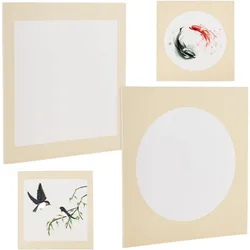 Xuan Paper 20pcs Shikishi Pre-Mounted Chinese Paper Raw Shikishi Board Chinese Calligraphy Supplies Drawing Rice