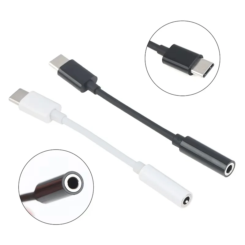 1-5 PCS Type-C to 3.5mm AUX Jack Earphones Audio Adapter USB C to 3.5mm Headphone Converter For iPhone Huawei Realme Accessories