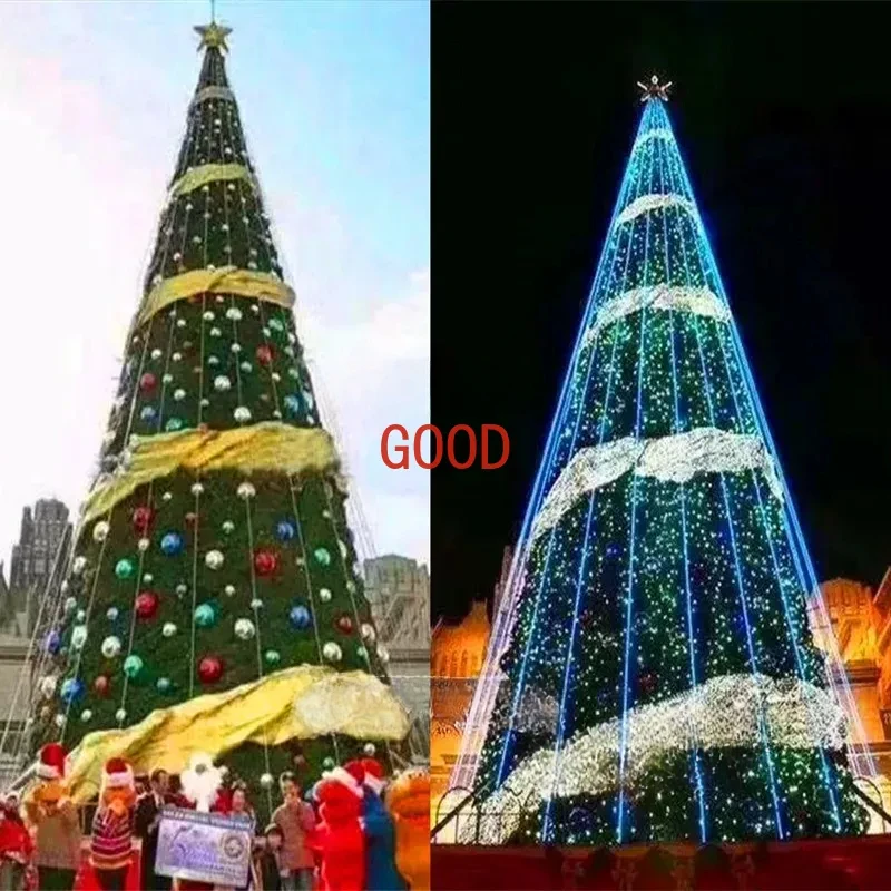Grande albero di natale con cornice 5m 6m 7m pacchetto albero di natale quadrato all'aperto