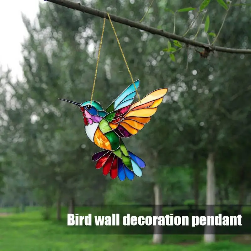 

Winged Bird Sun Catcher Rainbow Bird Christmas Stain Ornaments 2D Acrylic Bird Christmas Crafts Memorial For Garden Farmhouse