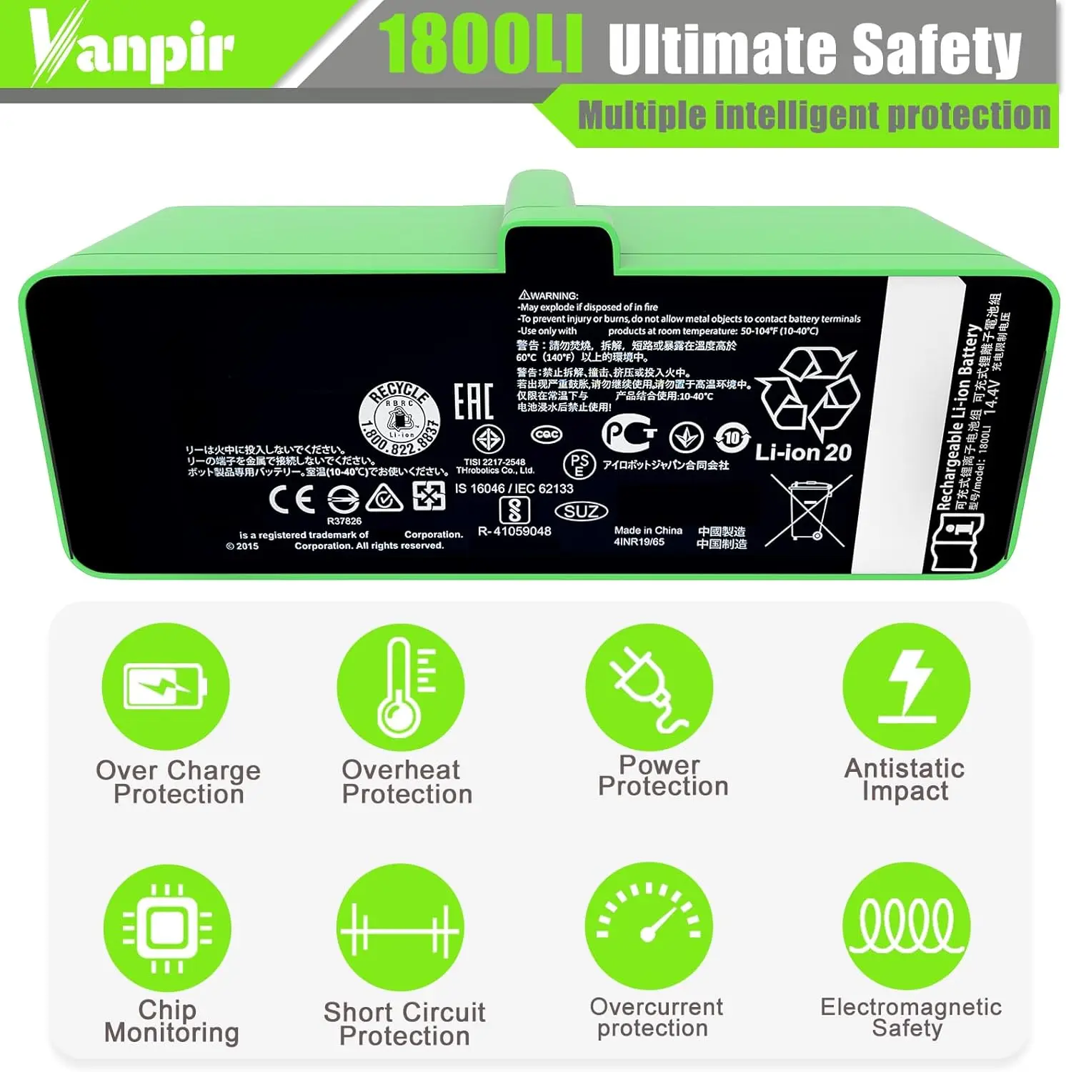 1800mAh بطارية ليثيوم أيون لآي روبوت رومبا الأنظف 900 800 700 600 سلسلة 960 980 981 965 895 890 860 695 692 690 جزء