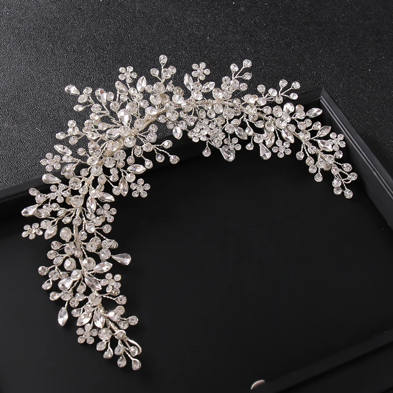 Crystal Rhinestone Bridal Wedding Headbands Tiaras Hairbands For Women Bride Bridal Wedding Hair Accessories Jewelry Band Gift