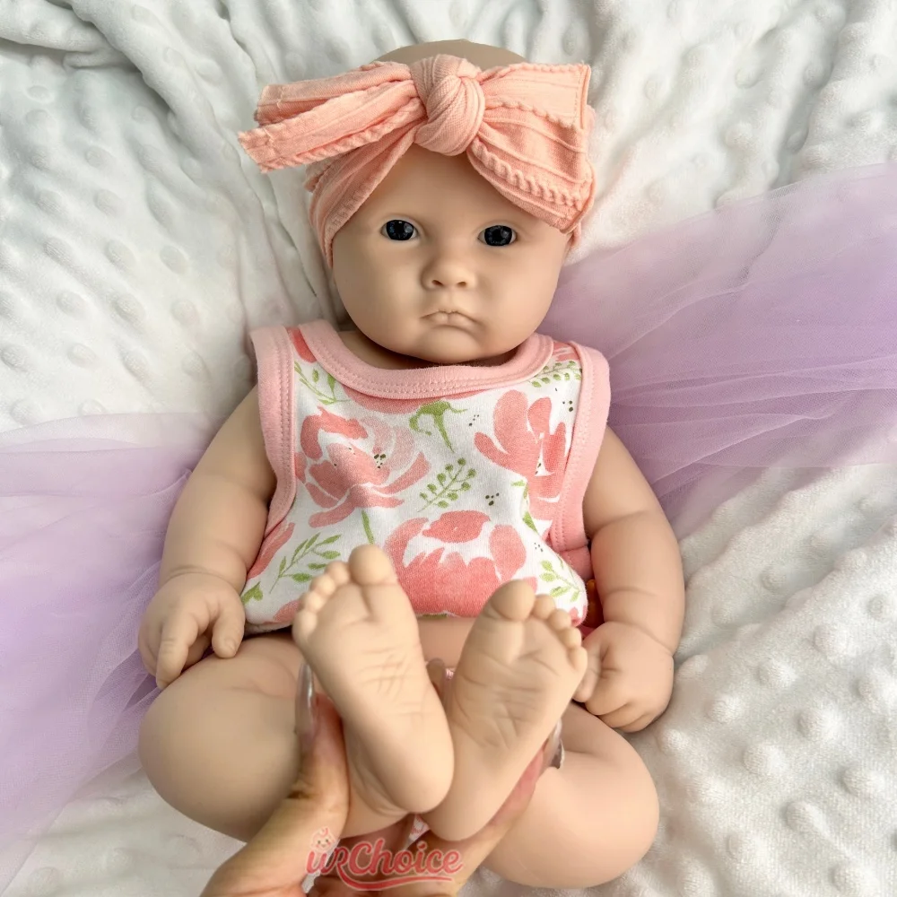 18 بوصة مفتوحة الفم فتاة سمينة كاملة مرنة السيليكون ولد من جديد طفل واقعي وزن غير مطلي دمية حديثة الولادة لجميع الفنان