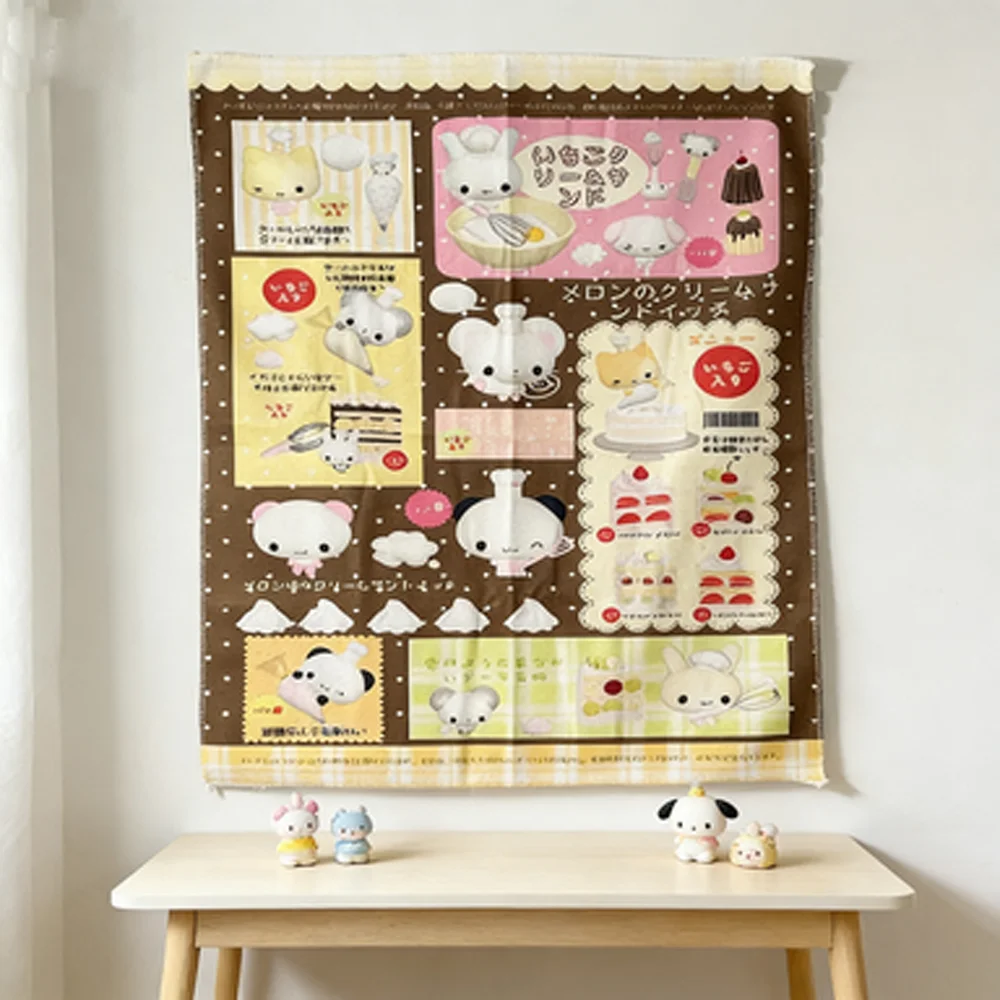 Cute Baking Series Small Tapestry Vintage Style Dormitory Home Wall Decor Background Cloth Bedroom Headboard Decor