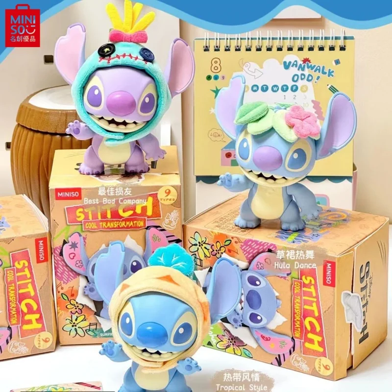 Disney Cool Transformer Series Blind Box Stitch, lindo MODELO DE figura de Anime, periféricos, decoración de escritorio moderna y versátil