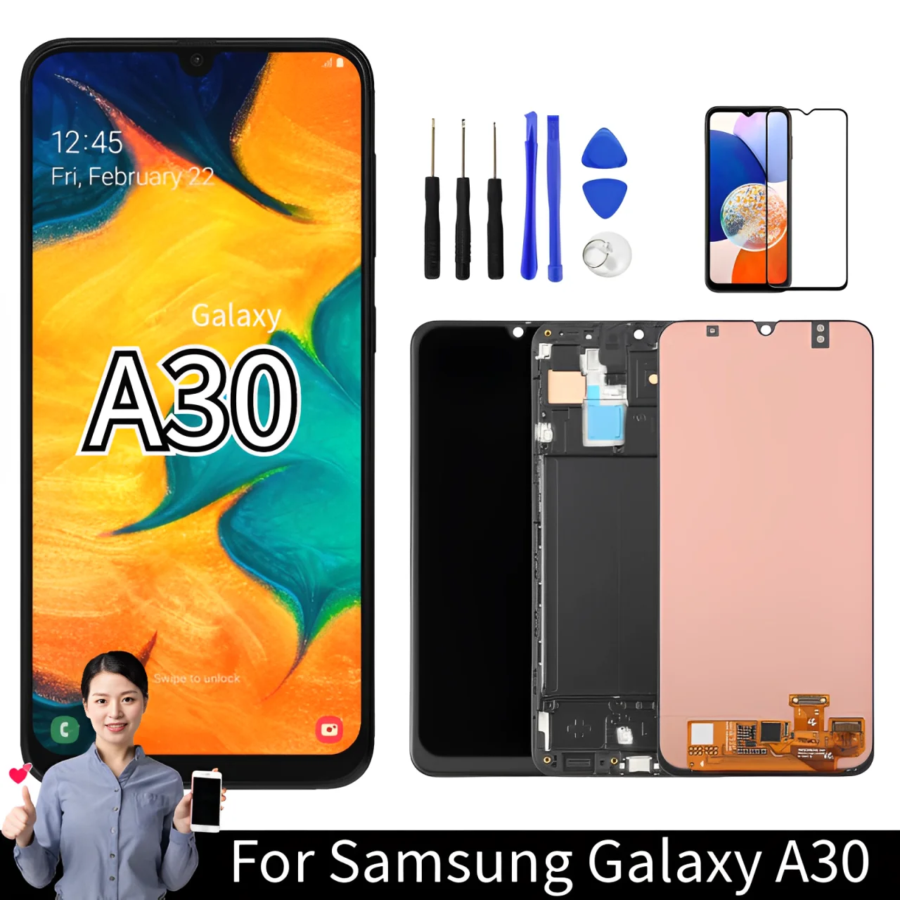 

ЖК-экран для Samsung galaxy a30, 6,4 дюйма, ЖК-дисплей, оригинальный SM-A305F/DS A305FN/DS A305G/DS, сенсорный экран с цифровым преобразователем