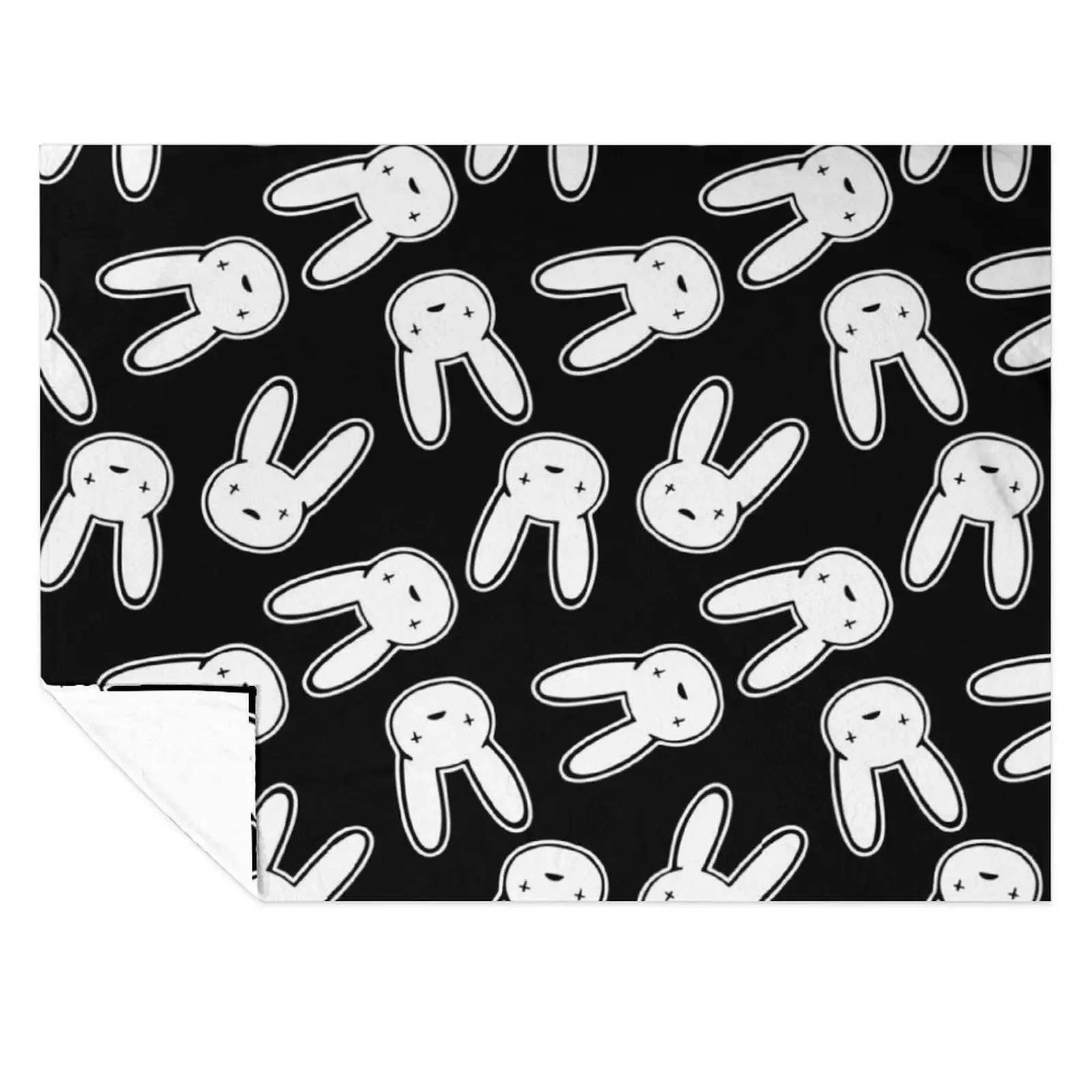

Bad Bunny Oasis Logo Pattern (White on Black) Throw Blanket Soft bed plaid sofa bed cosplay anime Blankets