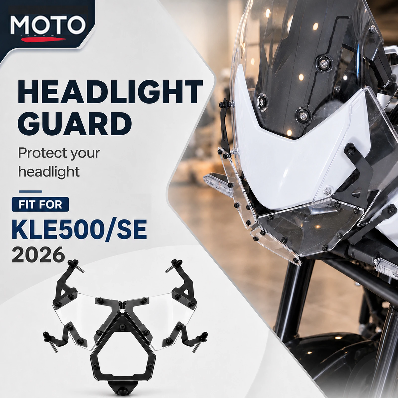 For Kawasaki KLE 500 2026 KLE500 SE ABS 2026 Headlight Protector Kit Head Lights Grille Guard Cover Lamp Protection Grille Cover