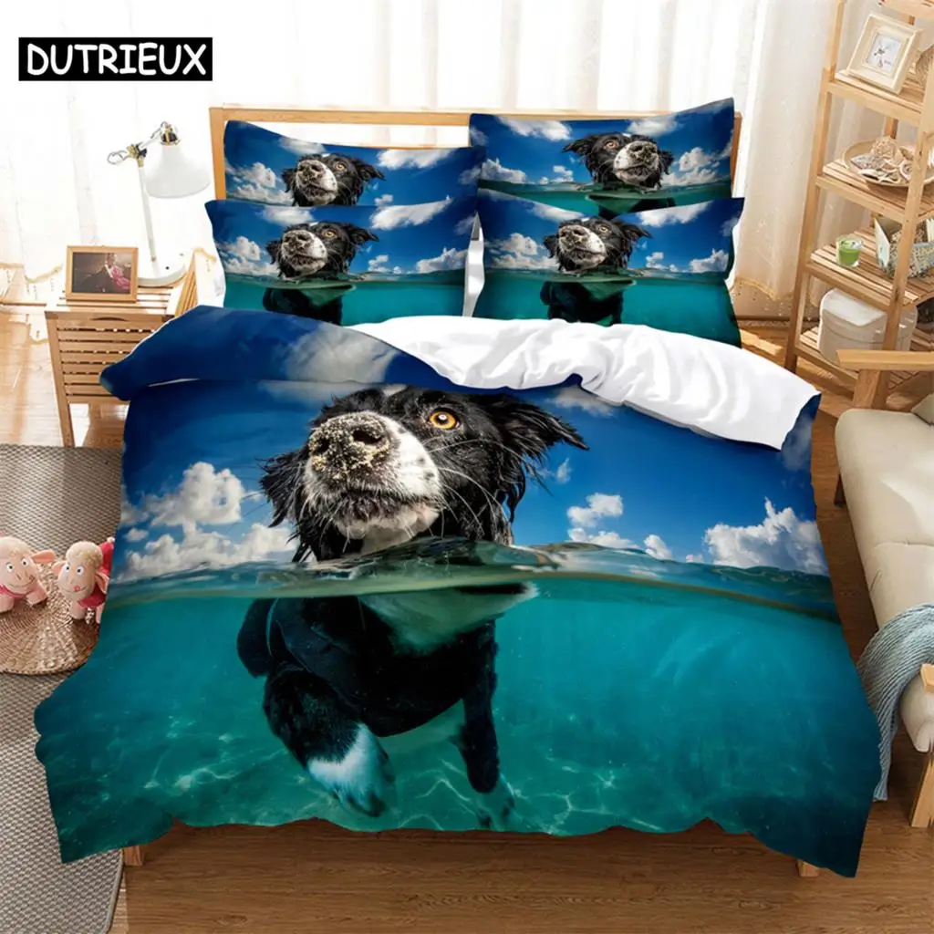 

Dog 3D Digital Bedding Sets Home Bedclothes Super King Cover Pillowcase Comforter Textiles Bedding Set bed cover set