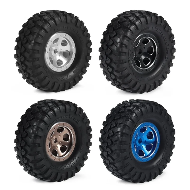 4Pcs 1.3 Inch Metal Beadlock Wheel Rim Wheel Hub for TRX4M 1/18 RC Crawler Car Upgrade Parts Accessories,5