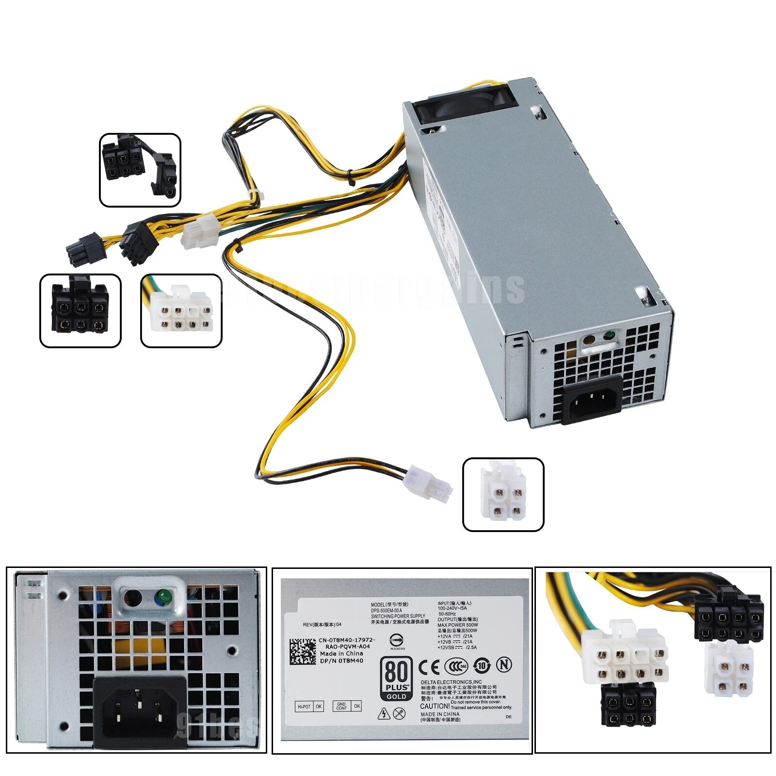 

500W Power PSU for Dell 7040 3650 3040 3046 DPS-500EM-00A 4 + 6 + 8 + 8 Pins -