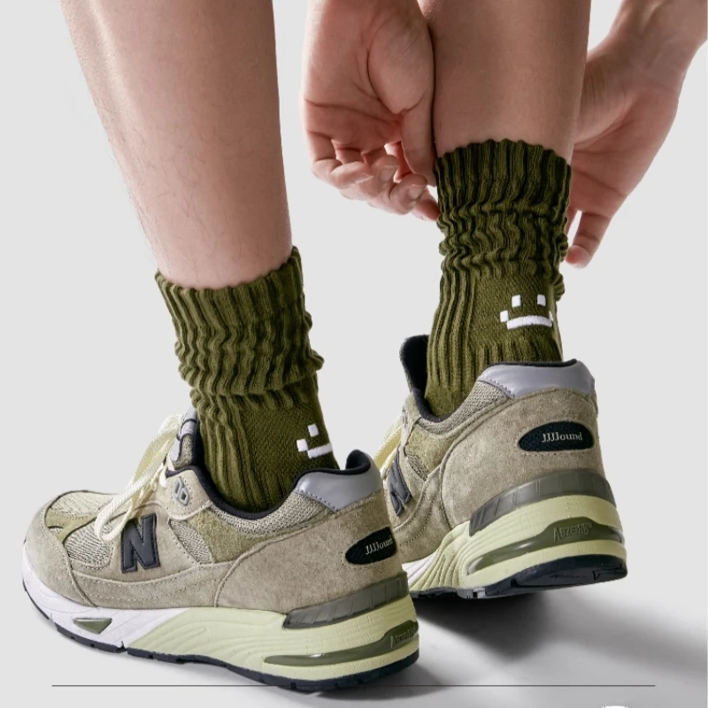 

4/5 пар мужских хлопковых рабочих носков, длинные дышащие носки для бега с мягкой подкладкой, повседневные носки для мужчин, велосипедные носки