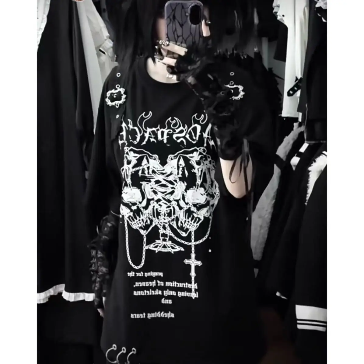 

Y2K k Свободная футболка с принтом готической культуры Bla ort Sve, женская летняя утягивающая футболка для девочек, повседневная одежда