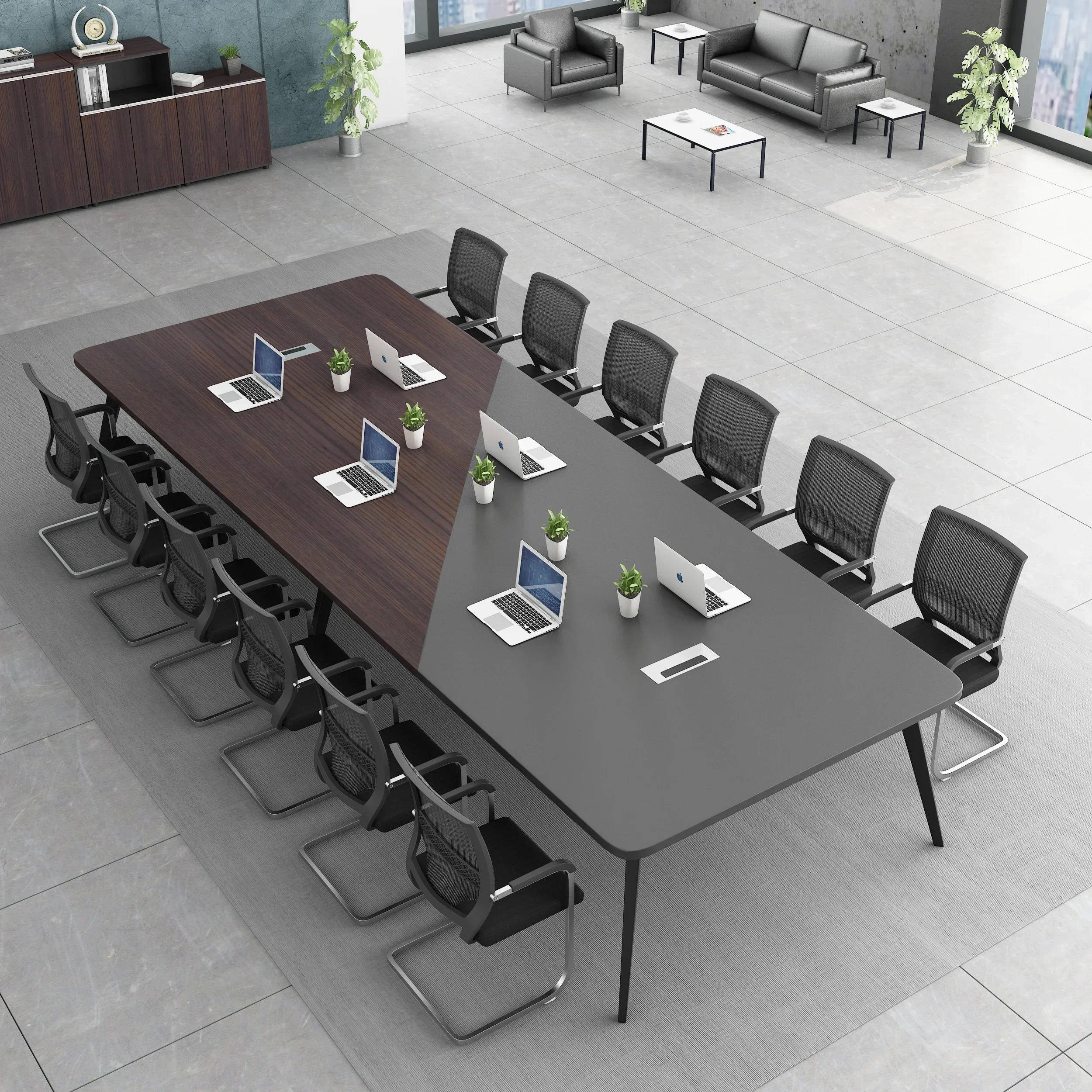 luxury Office Furniture Workplace commercial Office Desk chair set long Conference Table Meeting room furniture Boardroom table