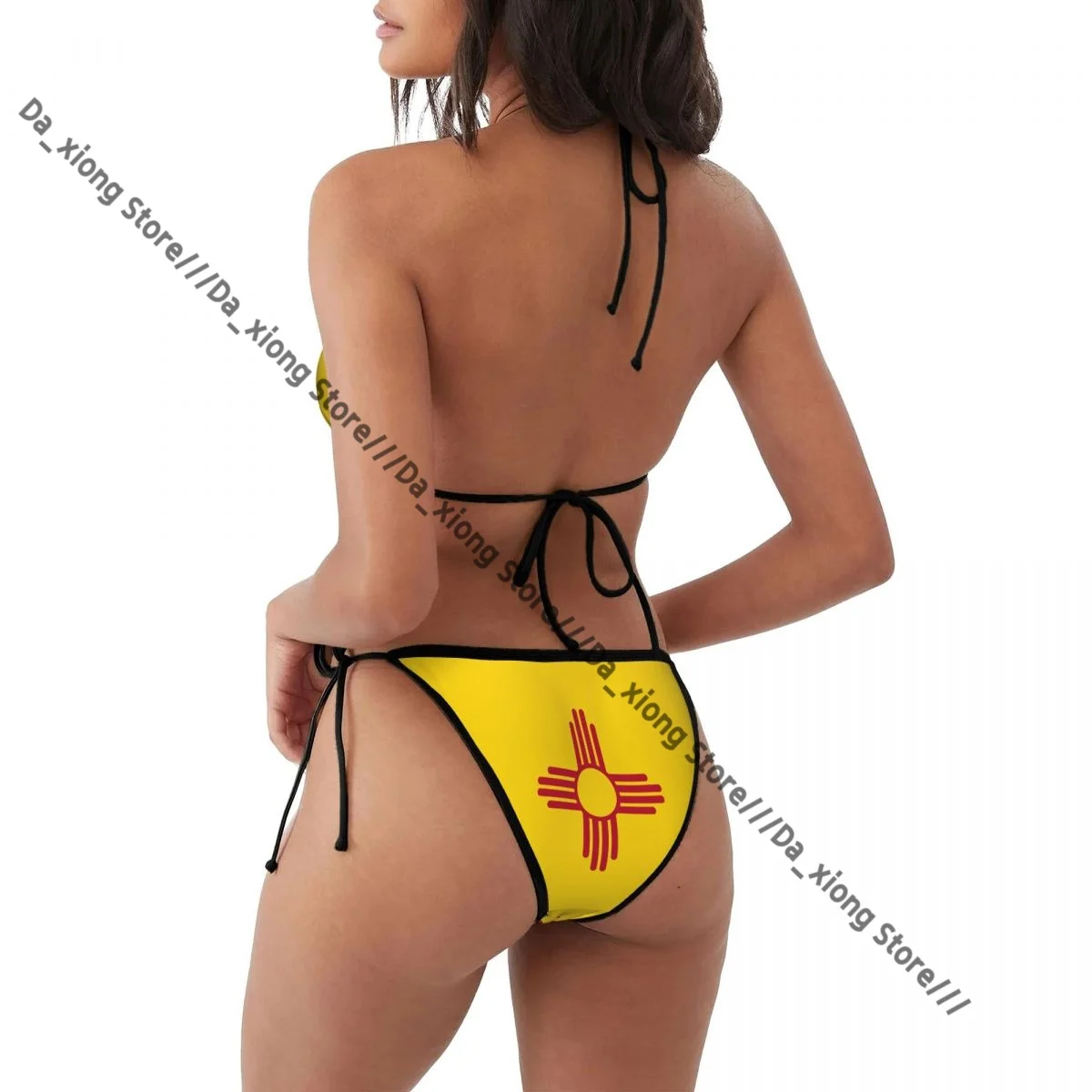 Damski strój kąpielowy stringi bikini seksowne kostiumy kąpielowe flaga Nowego Meksyku stroje kąpielowe trójkątne bandażowe damskie stroje plażowe