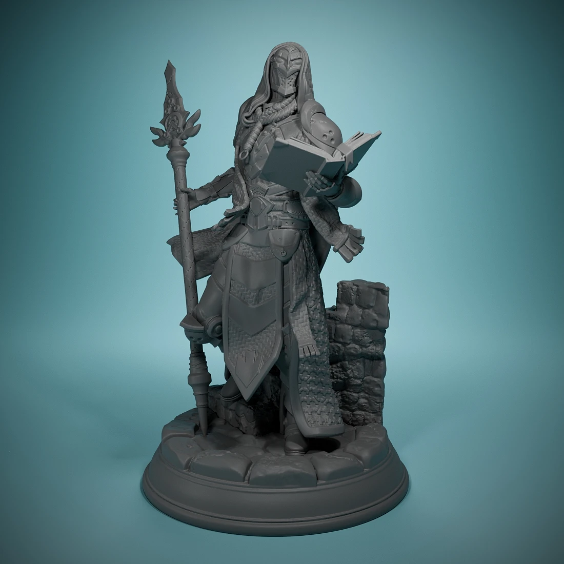 Warforged Wizard Miniature Tabletop, D & D Resina Miniaturas, Perfeito para jogos de mesa e Role Playing, Figura, Perfeito