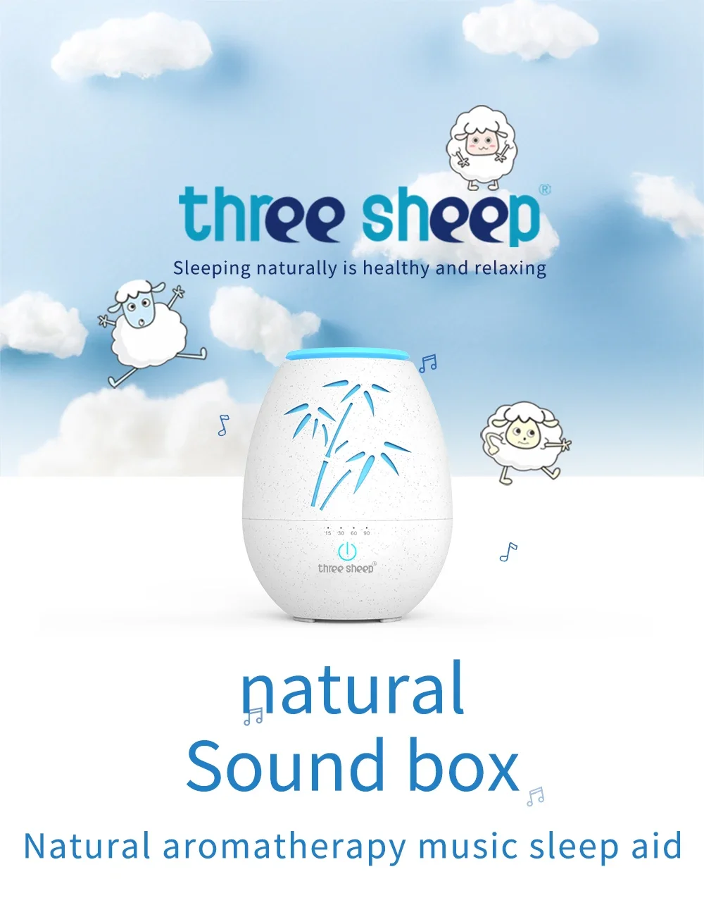 Home bluetooth  Water shortage automatic power remote control 10 sound effects humidify Aroma Diffuser  Sleep Aid Sounds Machine