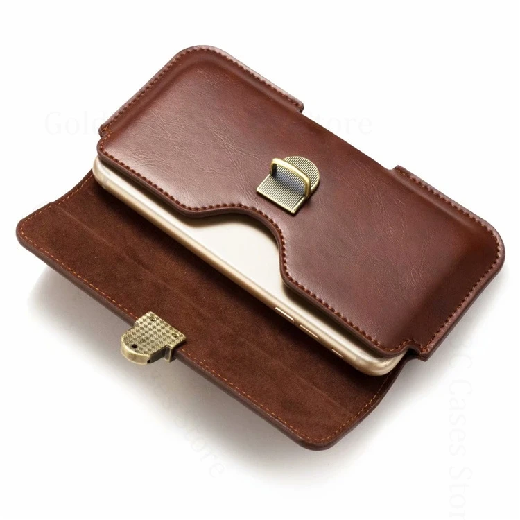 

Copper Buckle Leather Phone Waist Case For Motorola G86 G100 Pro G96 G56 G15 G05 G75 G55 G35 G45 G52j Belt Loop Phone Bag Pouch