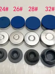 26MM Tooth Aluminum Cap 24# 28mm 32MM Large Caliber Rubber Stopper Plastic Salt Water Bottle Reverse Skin Closure 100PCS