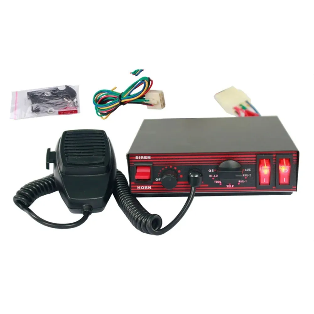 100W Police siren amplifier 6 warning sounds Emergency car Police Ambulance fire truck Alarm with microphone(without horn)