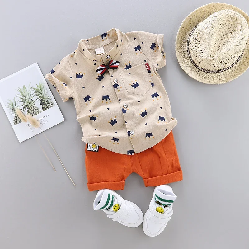 Ensemble 2 pièces de vêtements d'été pour bébé, chemise et short décontractés, tenue de sport pour enfant en bas âge, nouvelle collection