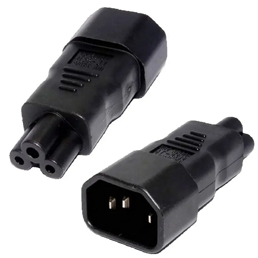 1pcs Black IEC320 C14 to C5 Convert Power Connector UPS APC PDU Male to Female Power Socket Plug Adapter for Laptop Computer 10A