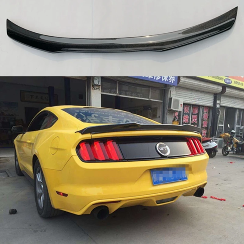 

Car Styling Fit For Ford Mustang Coupe 2015 2016 2017 High Quality Carbon Fiber Rear Boot Trunk Wing Lip Spoiler