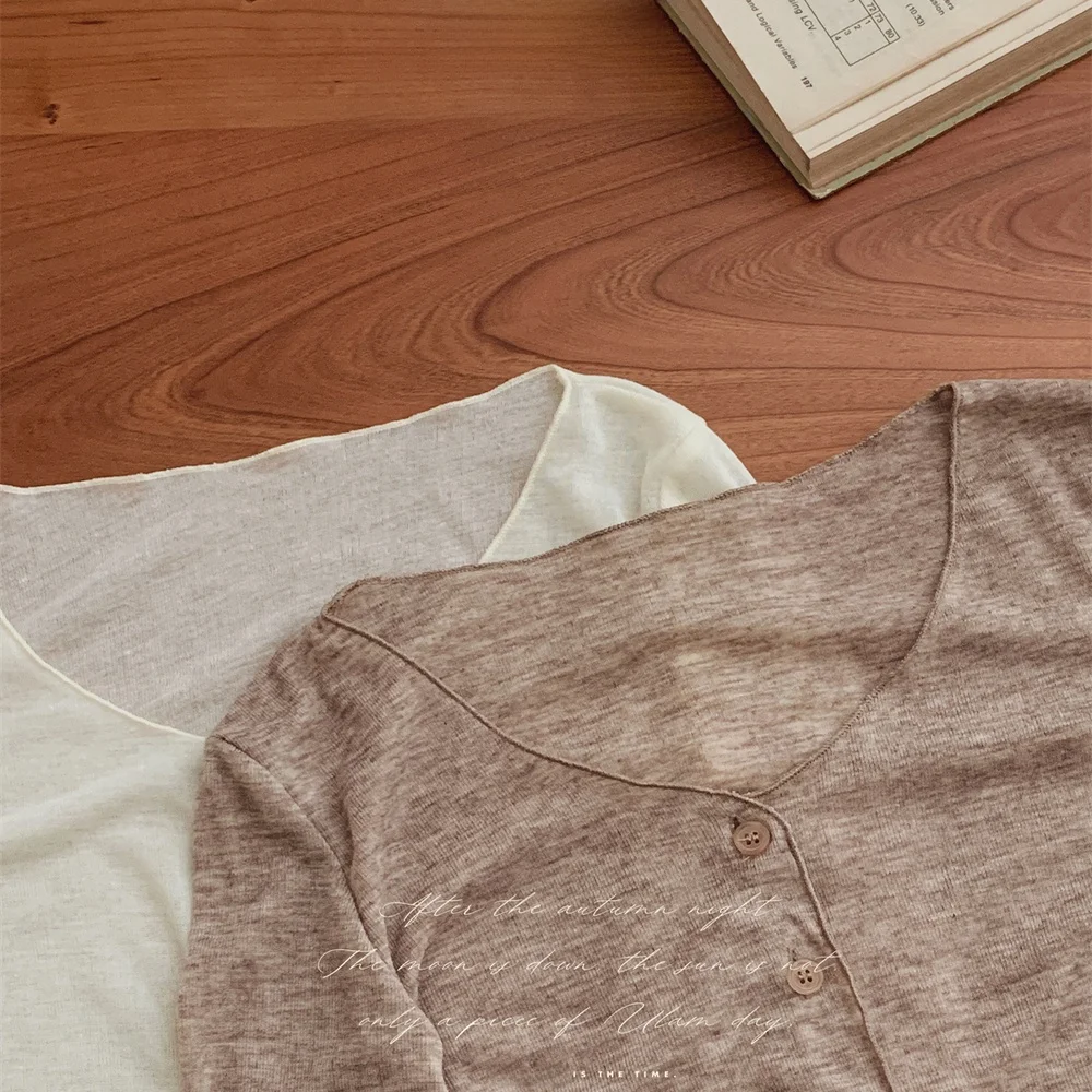 

Pure Wool Velvet Thin Knitted Sweater Cardigan Casual Sle V-Ne Long Sve Regular Fit Autumn Season Single Button