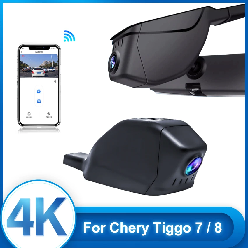 

4K HD Plug and Play WIFi Автомобильный видеорегистратор для Chery Tiggo 4 7 7pro 8 2020 2021 2022 2023 2K Передняя и задняя камера Dash Cam Управление через приложение