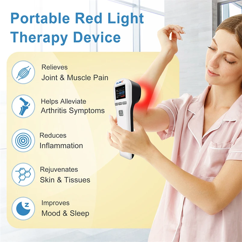 ZJKC Handheld Low Light Laser 650nmx16+808nmx4 Cold Laser Therapy for Degenerative Disc Disease Wound Healing Health Care