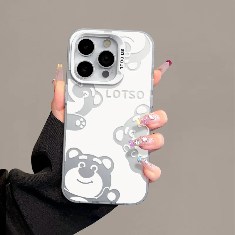 Hollow Toys Story Lotso Bear Phone Case for OPPO Reno 6 6Pro 7 7Pro 7Z 8T 10Pro Plus 5G Matte Shockproof Back Cover