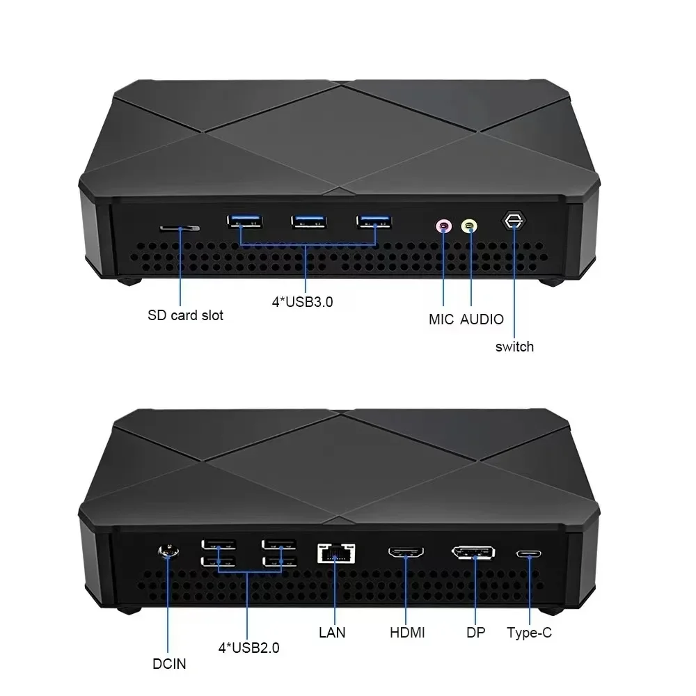 

AMD R7-5800H Мини-ПК Настольный компьютер Dual Ram Dual NVMe HD * DP M.2WiFi Мини-ПК с дисплеем Win11Pro/Linux 3x4K