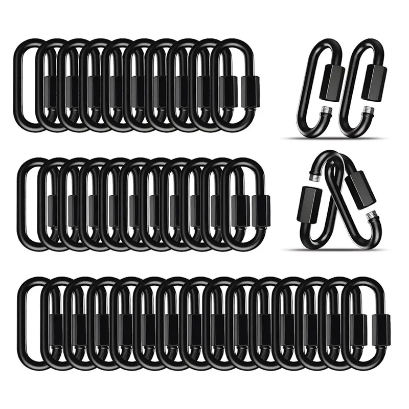 N84R Steel Quick Link Locking Connector 330 Lbs, Sturdy Design Connection 50-PCS For DIY Projects& Outdoor Applications